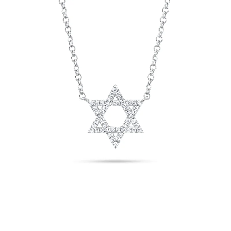 Radial star pendant necklace-Diamond Star of David Necklace