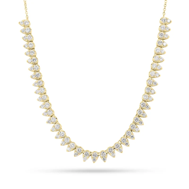 Prairie style necklace-Diamond Teardrops Fashion Necklace