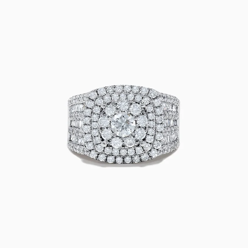 Pleated design ring-Bouquet 14K White Gold Diamond Ring