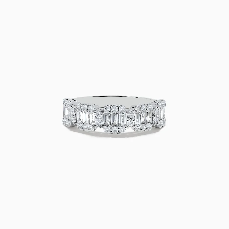 Woolen felt ring-Classique 14K White Gold Diamond Band 0.88 TCW