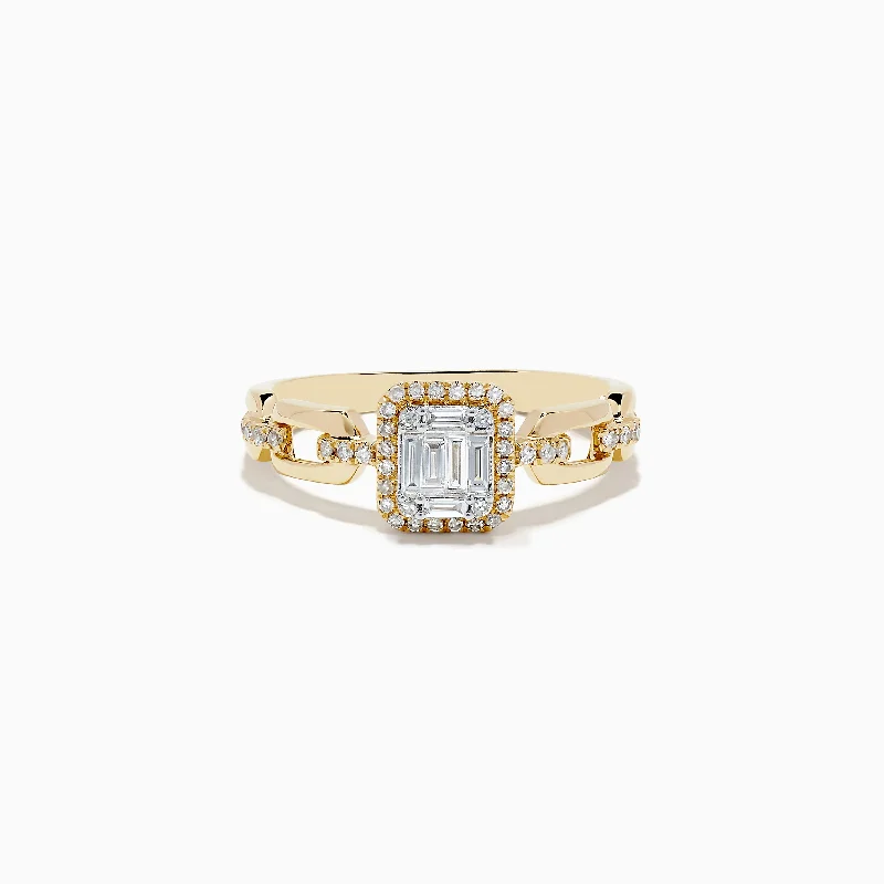 Beak tip ring-D'oro 14K Yellow Gold Diamond Ring