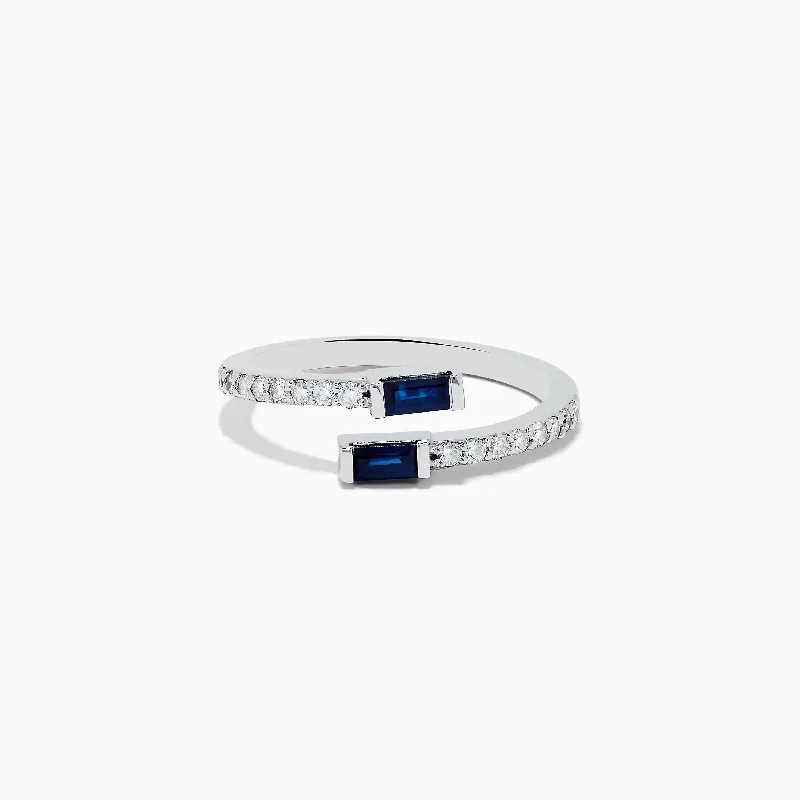 Hittite band ring-Royale Bleu 14K White Gold Sapphire and Diamond Ring