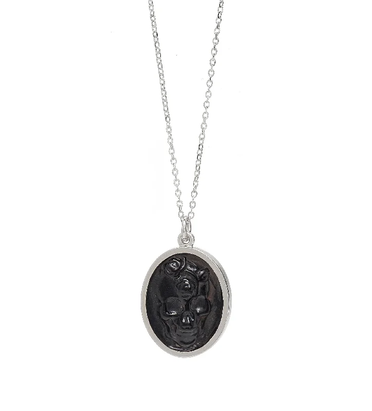 Prismatic light necklace-ETERNAL SKULL RAISED INTAGLIO PENDANT