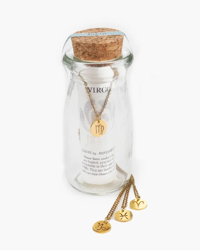 Hittite charm necklace-Zodiac Necklace in a Jar