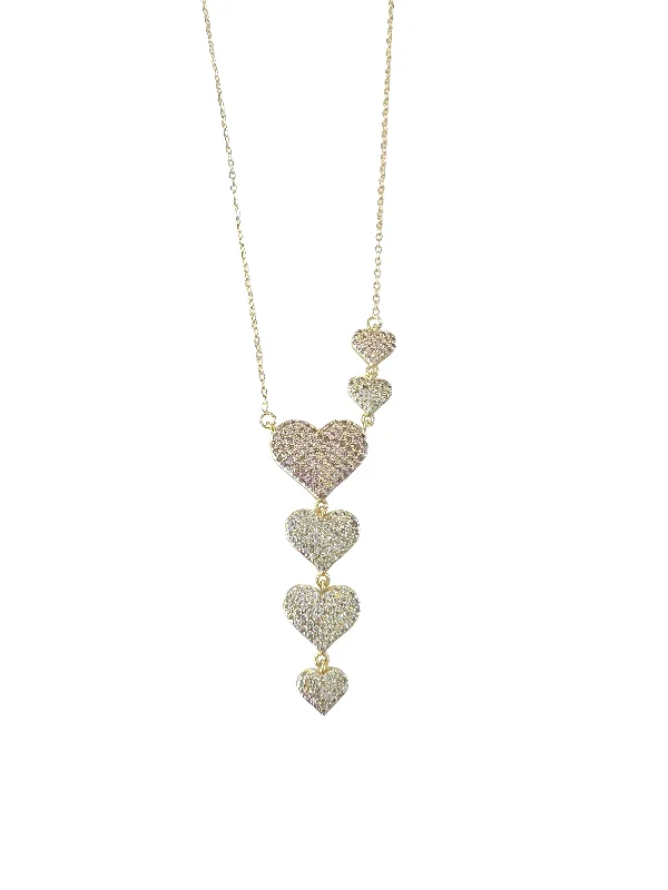 Slotted design necklace-Heart Drop Necklace