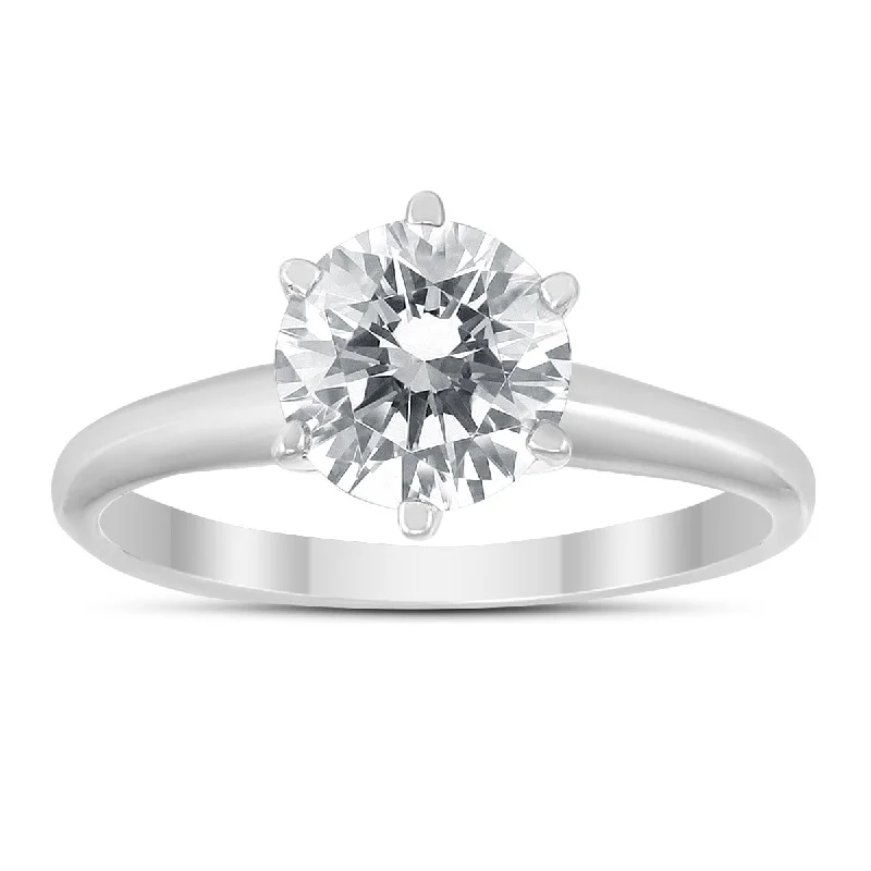 Droplet stone ring-IGI Certified Lab Grown 1 1/10 Carat Diamond Solitaire Ring in 14K White Gold (J Color, VS2 Clarity)