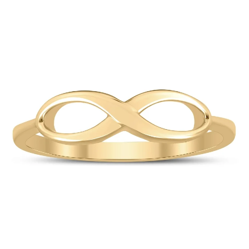 Natural finish ring-Infinity Ring in 14K Yellow Gold