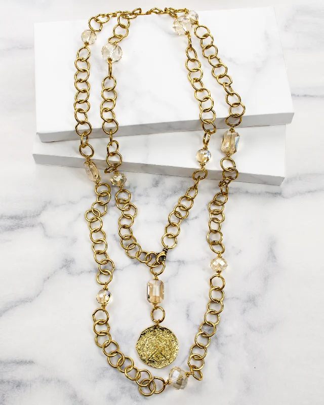 Raised bezel necklace-Malala Coin Pendant Necklace