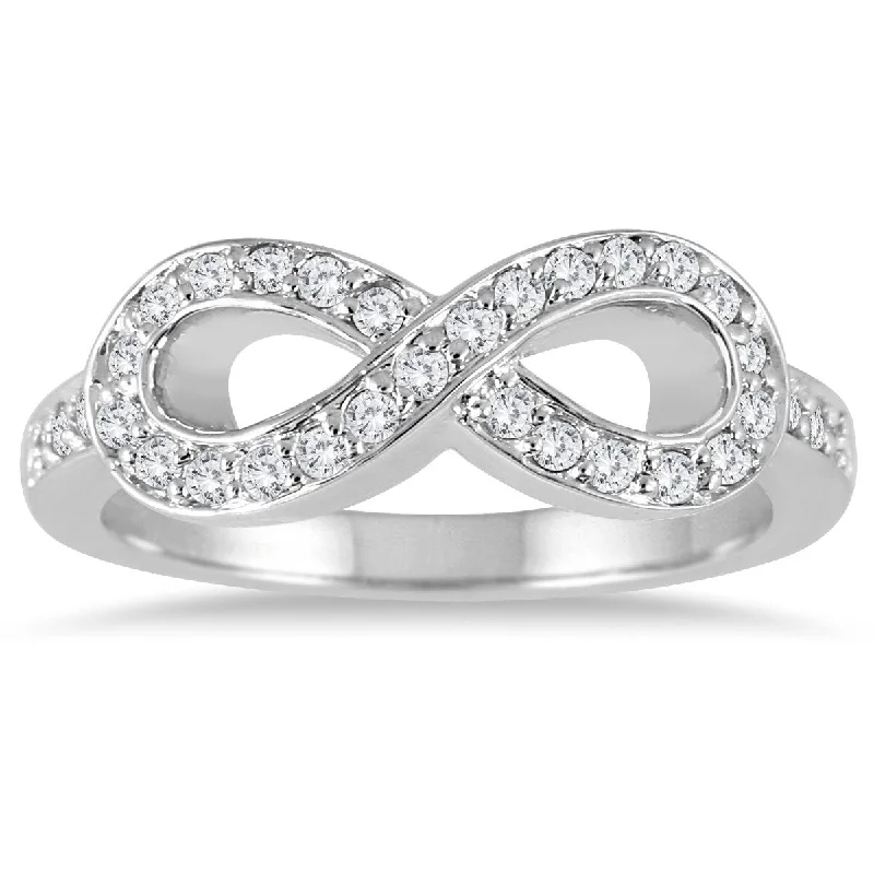 Creeper vine ring-Marquee 2/5 Carat TW Diamond Infinity Ring in 10K White Gold