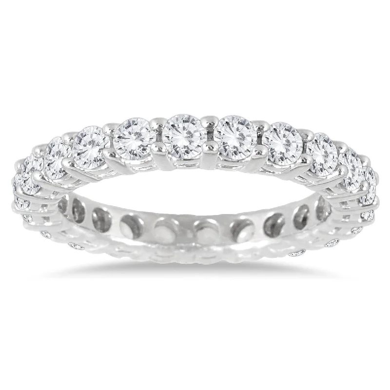 Coiled effect ring-Marquee 2 Carat TW Certified 14k White Gold Diamond Eternity Band (K-L Color, I2-I3 Clarity)