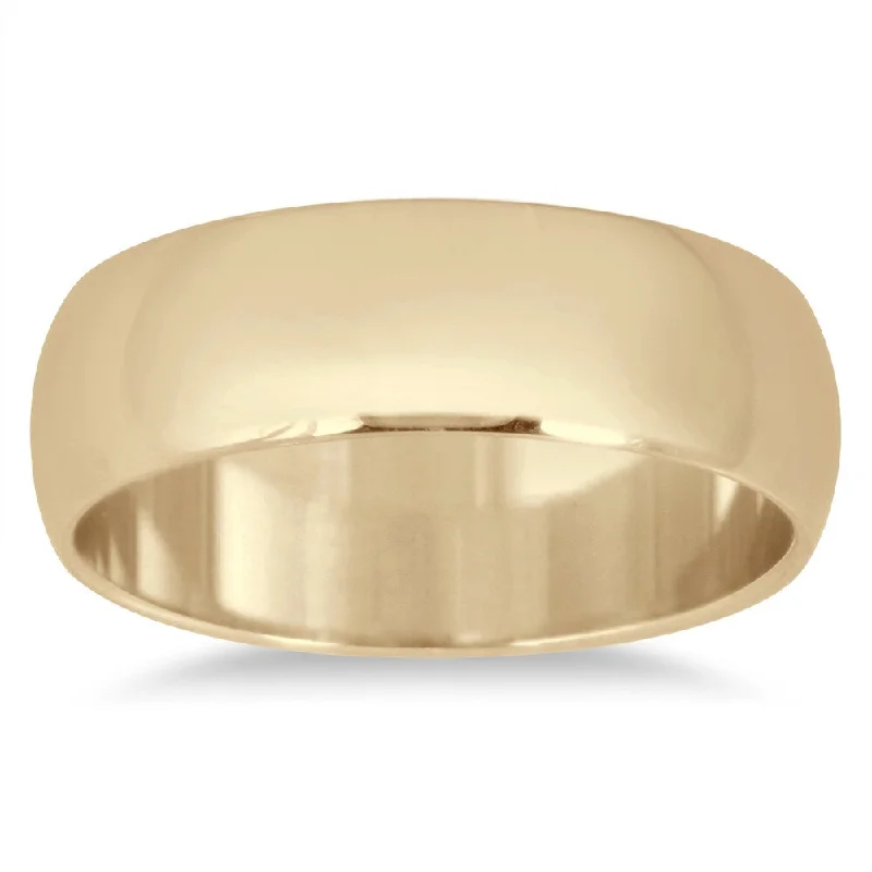 Scored shank ring-Marquee Jewels 14k Yellow Gold 6-millimeter Domed Wedding Band