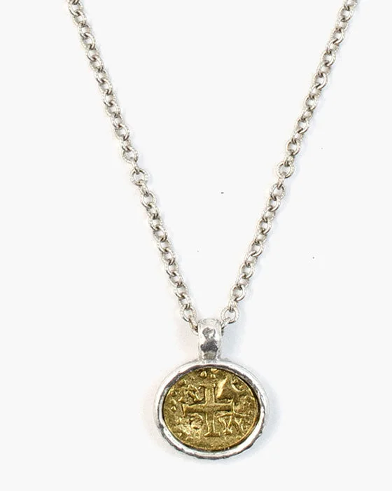 Lattice texture necklace-Mercy Coin Necklace