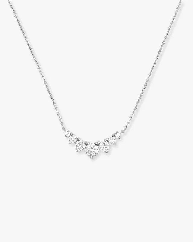 Rosemary sprig necklace-Not Your Basic Multi Stone Pendant Necklace - Silver