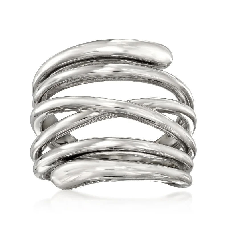 Bunched band ring-Ross-Simons Italian Sterling Silver Highway Ring