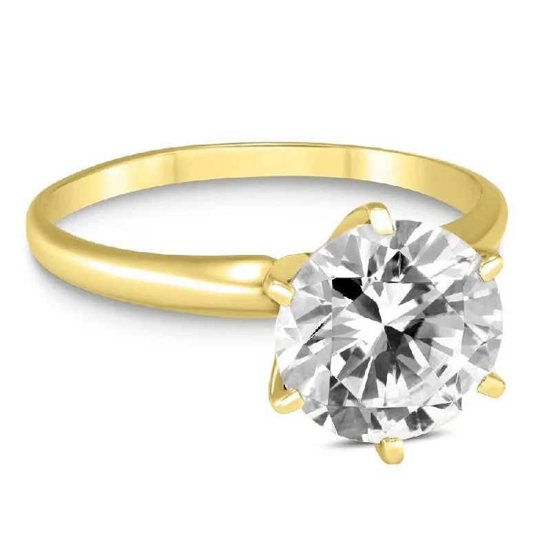 Chalk speck ring-Signature Quality 1 Carat Diamond Solitaire Ring in 18K Yellow Gold (G-H Color, SI2-SI3 Clarity)