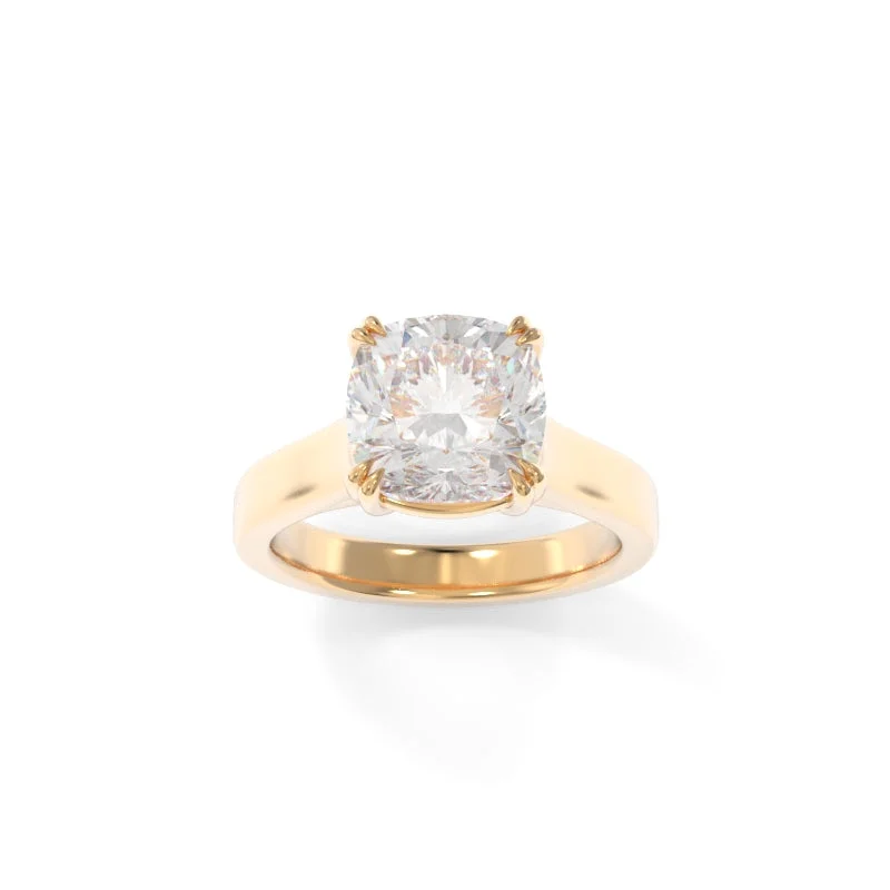 Arced band ring-Sloan Solitaire Cushion