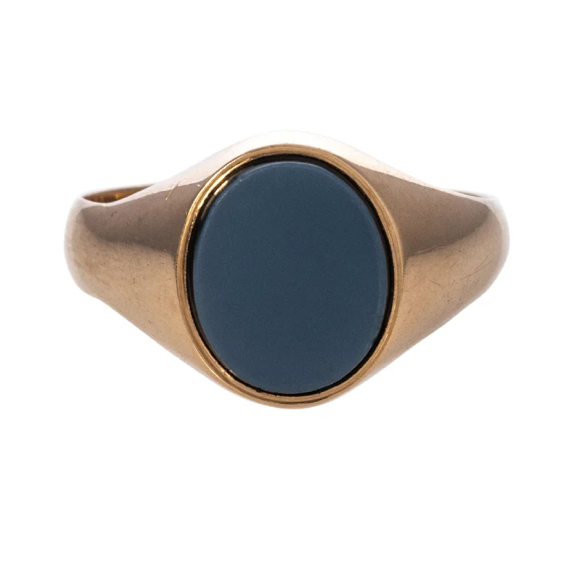 Sisal wrap ring-Victorian 14K Gold Onyx Signet Ring