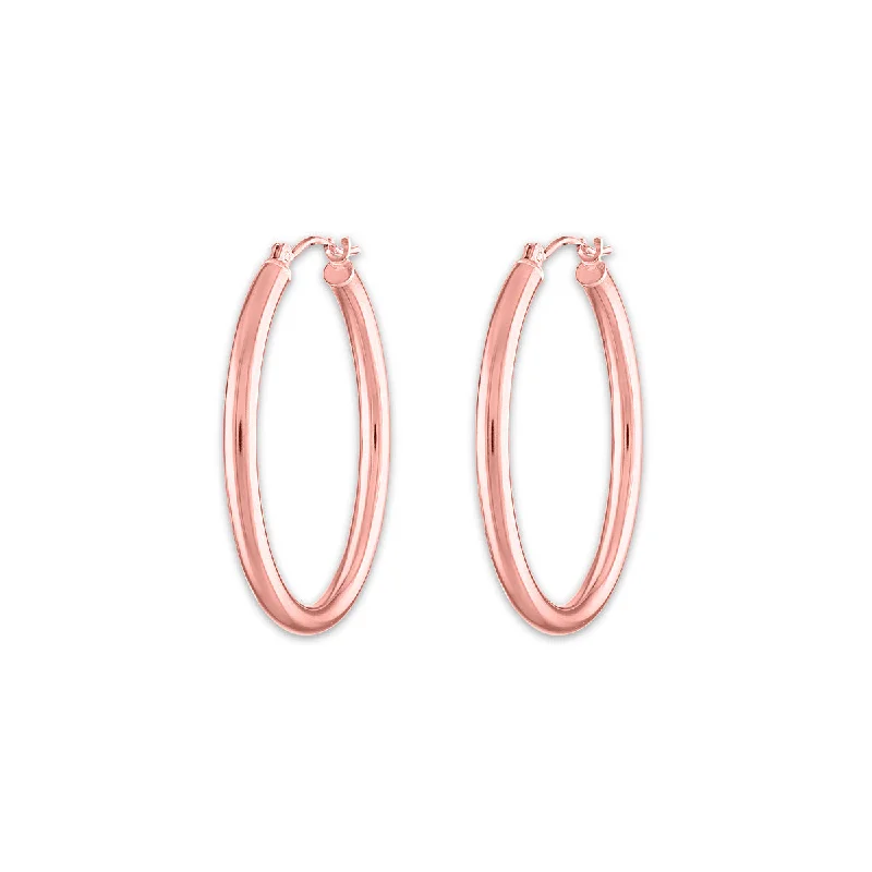 Prehistoric earrings-10KT Rose Gold 2.5X25MM Hoop Earrings