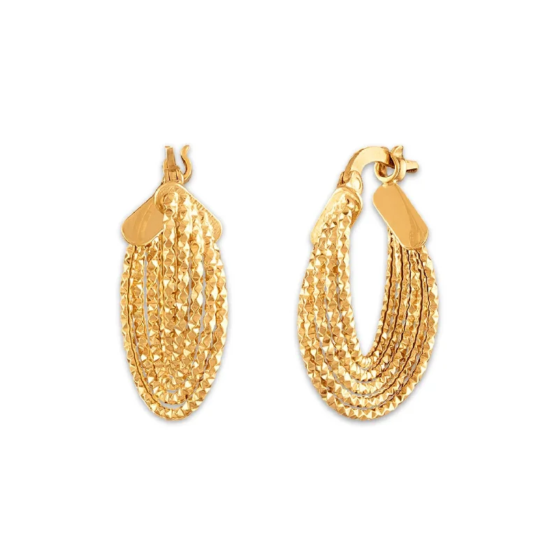 Coiled effect earrings-10KT Yellow Gold Hoop Earrings