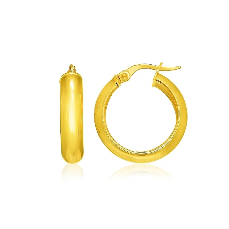 Nordic braid earrings-14k Yellow Gold Hoop Style Earrings