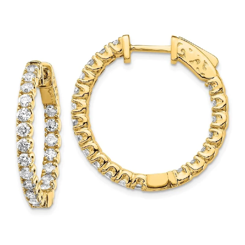 Aspen bark earrings-14k Yellow Gold Lab Grown Diamond Hoop Earrings ( Clarity- SI1-SI2, Color- G-H)