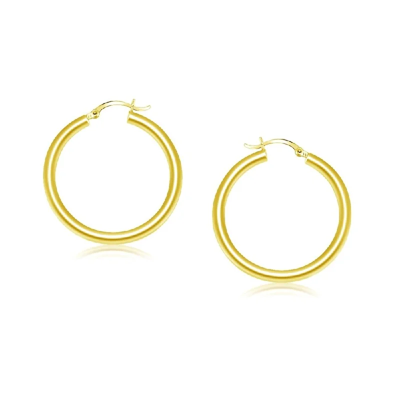 Hazel wood earrings-14k Yellow Gold Polished Hoop Earrings (25 mm)