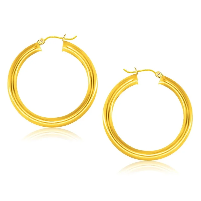 Sisal wrap earrings-14k Yellow Gold Polished Hoop Earrings (40 mm)