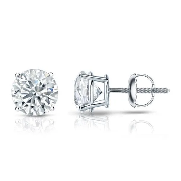 Aspen bark earrings-Auriya Platinum 1ctw Round Diamond Stud Earrings GIA Certified