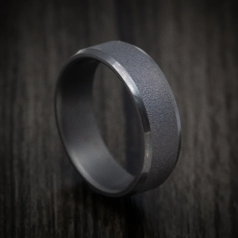 Archaic ring-Darkened Tantalum Classic Style Men's Ring