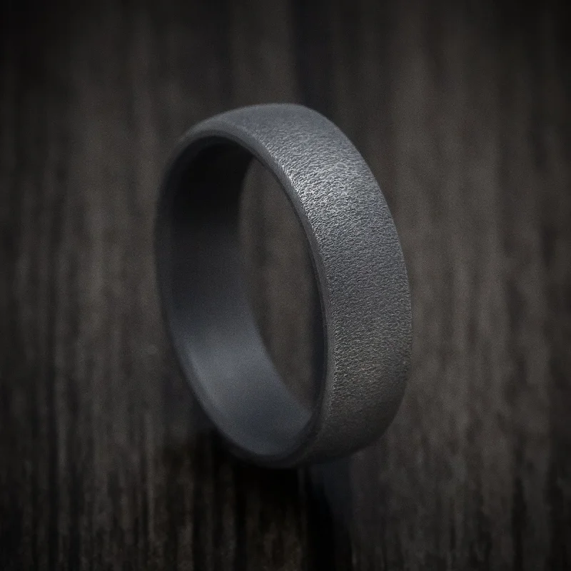 Medieval style ring-Darkened Tantalum Classic Style Men's Ring