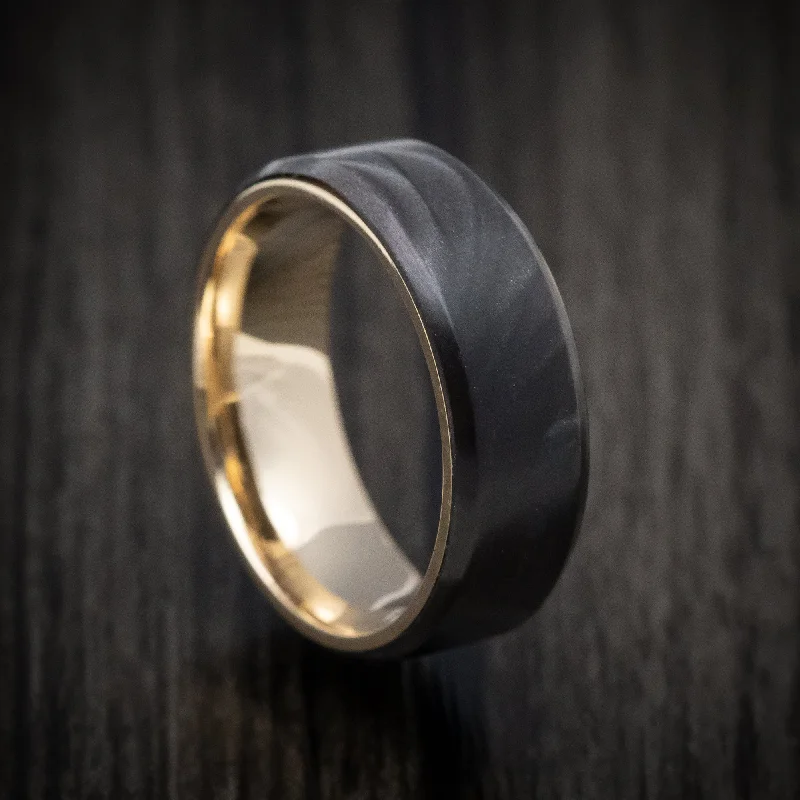 Calla lily ring-Juma Men's Ring with 14K Gold Sleeve Custom Made Band