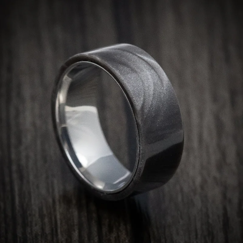 Millet stalk ring-Juma Men's Ring with Titanium Sleeve Custom Made Band