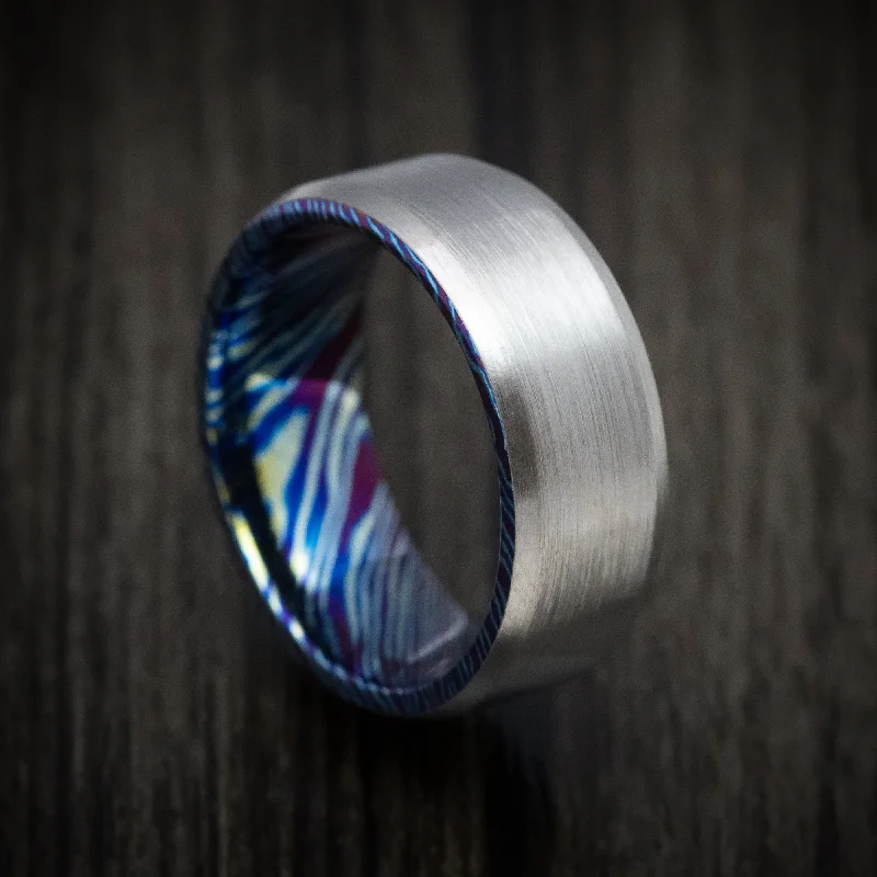 Textured rib ring-Kuro-Ti Twisted Titanium Heat-Treated Men's Ring Custom Made Band