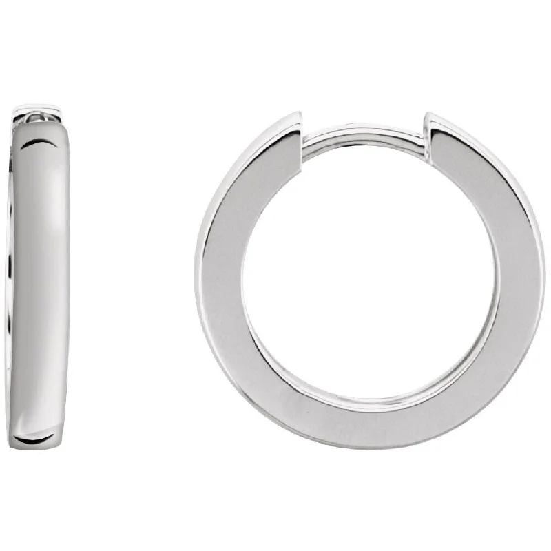 Tiered stone earrings-Sterling Silver 18 mm Hinged Hoop Earring for Women