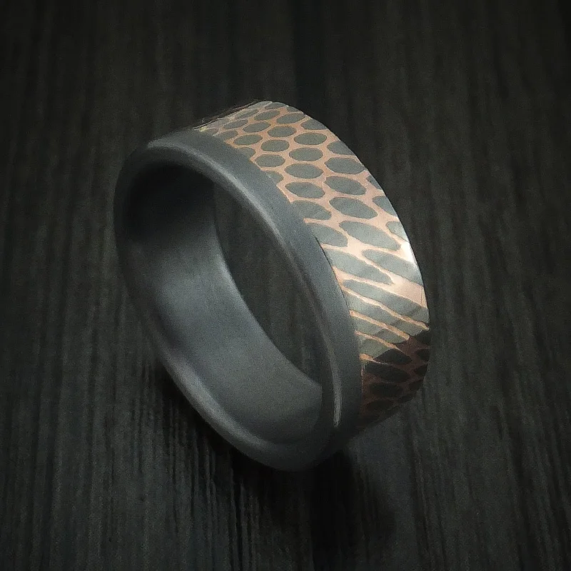 Linked band ring-Tantalum and Superconductor Men's Ring Custom Made Band