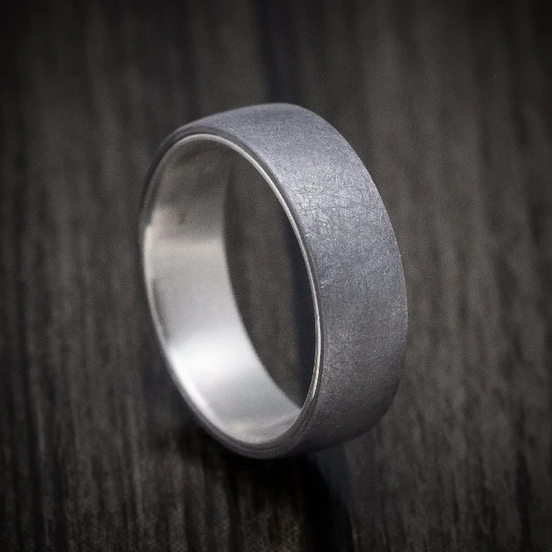 Hazel wood ring-Tantalum Men's Ring with 14K Gold Sleeve