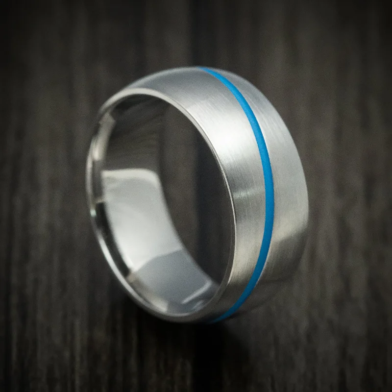 Grid weave ring-Titanium and Cerakote Men's Ring Custom Made Band