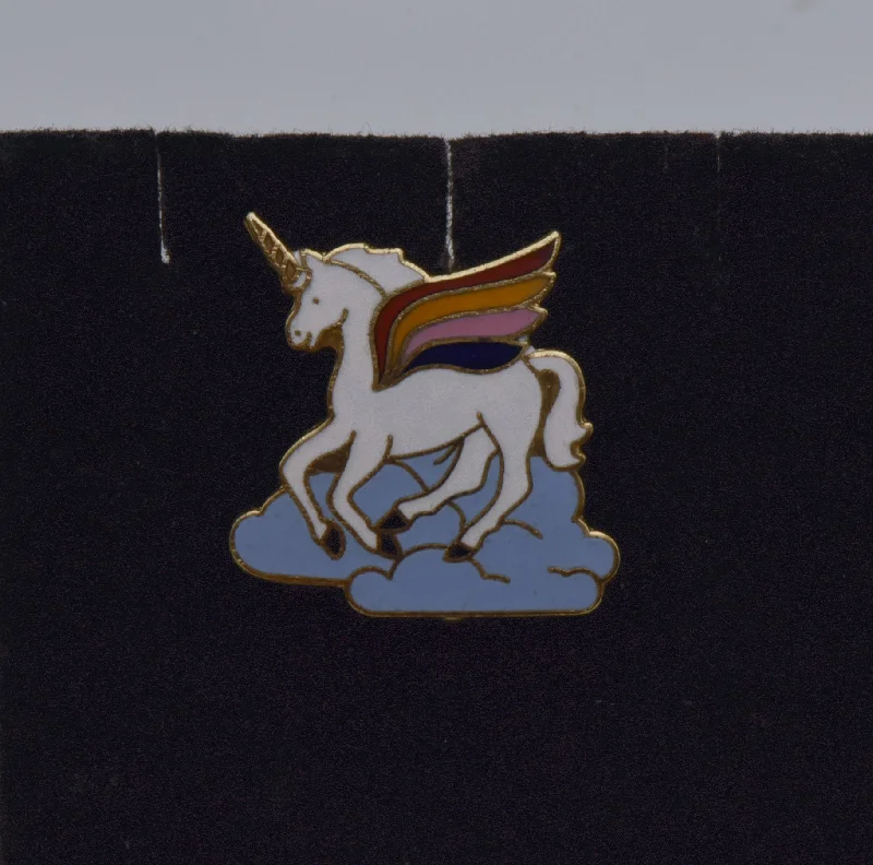 Vintage Metal and Enamel Unicorn Pin