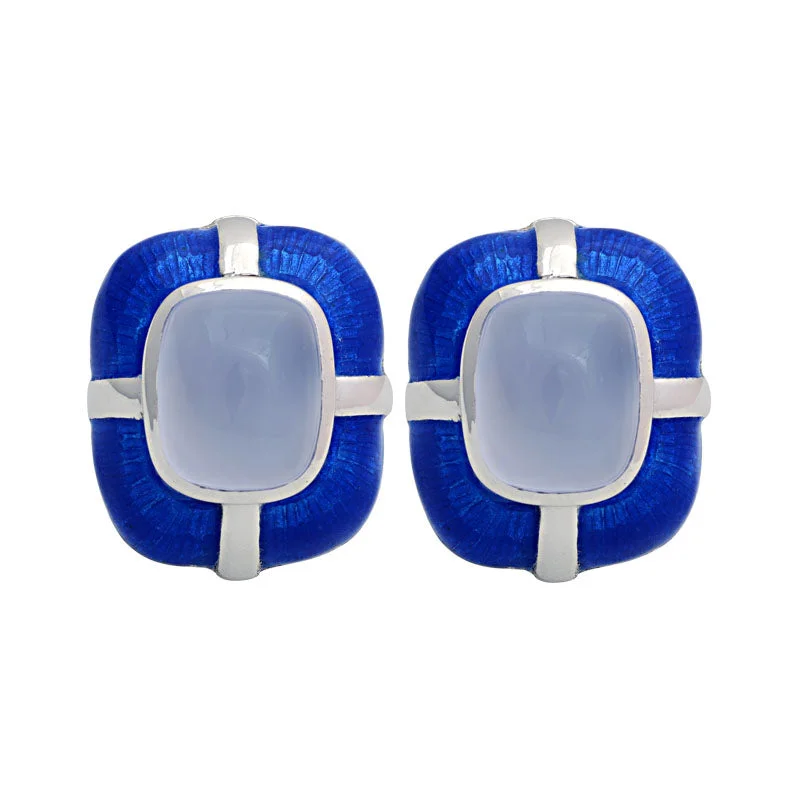 Earrings-Chalcedony (Enamel)