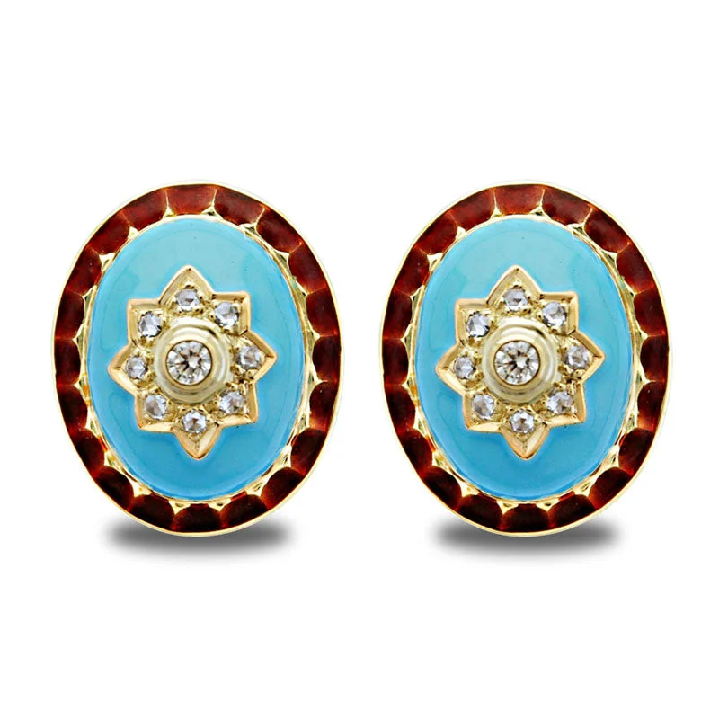 Earrings -Diamond (Enamel)