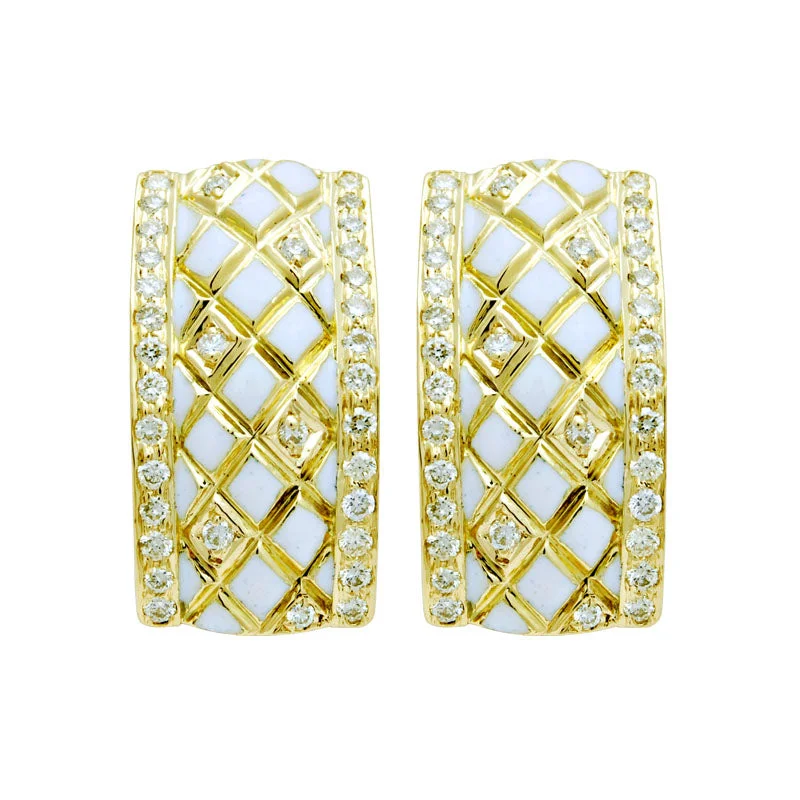 Earrings-Diamond (Enamel)