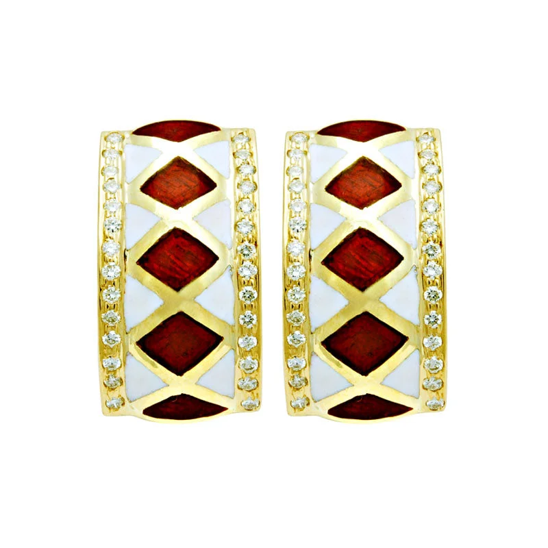 Earrings-Diamond (Enamel)