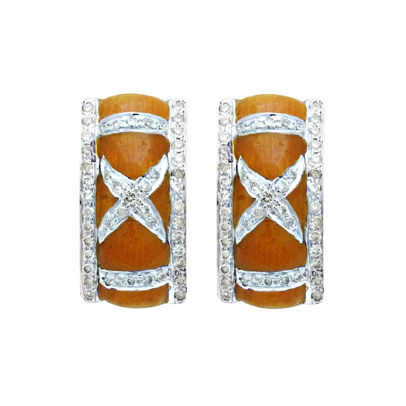 Earrings-Diamond (Enamel)