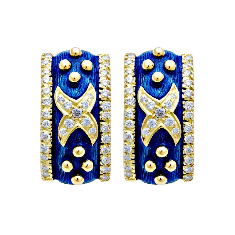 Earrings-Diamond (Enamel)