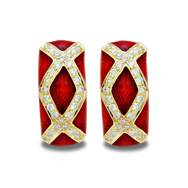 Earrings-Diamond (Enamel)