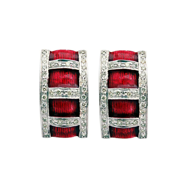 Earrings-Diamond (Enamel)