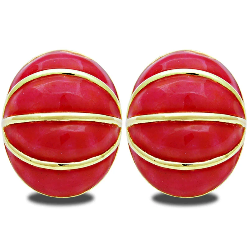 Earrings-Plain Gold (Enamel)