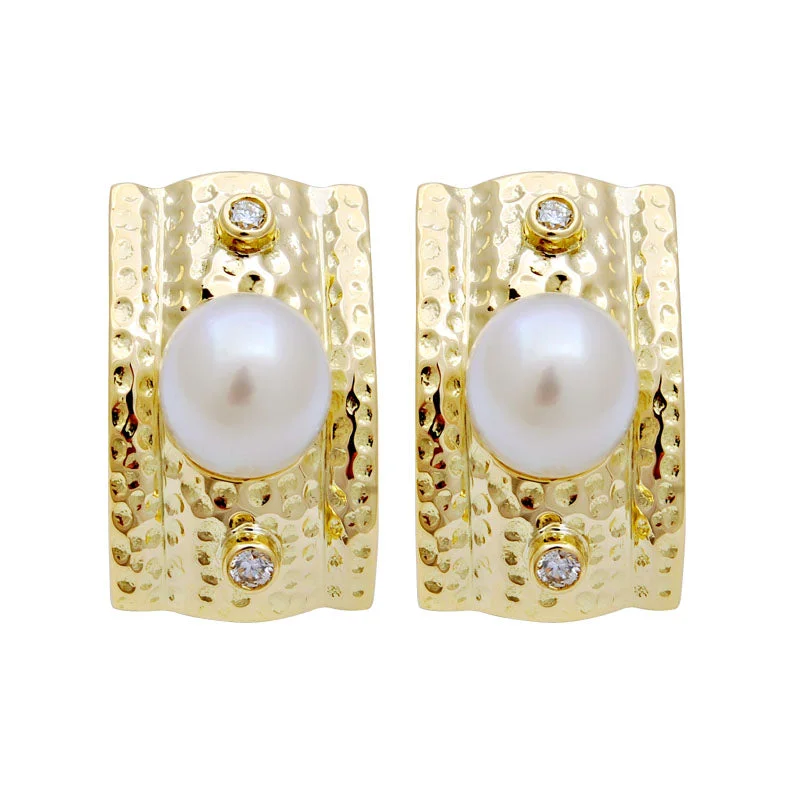 Earrings-South Sea Pearl and Diamond