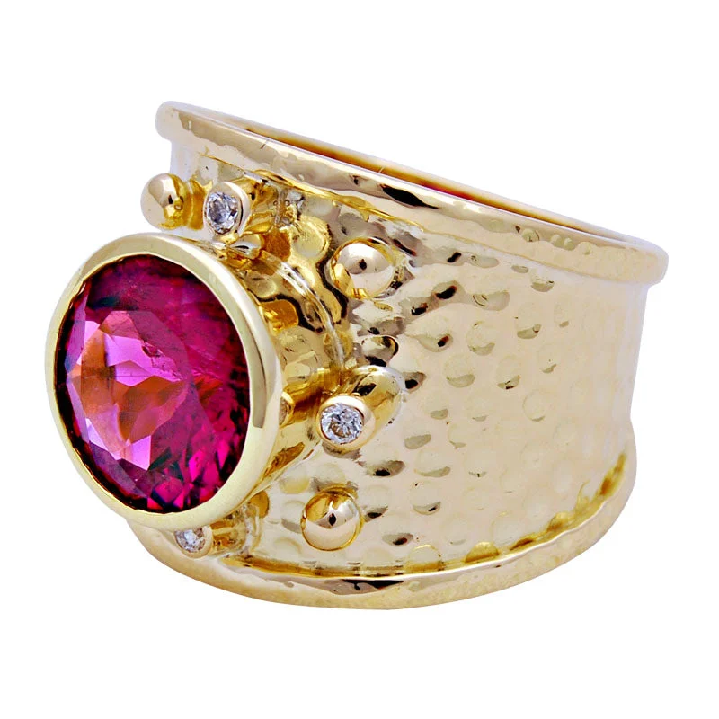 Ring-Rubellite and Diamond